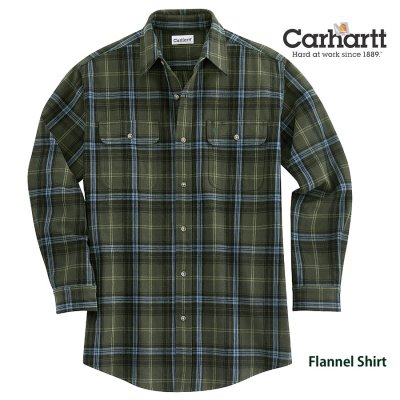 画像1: カーハート ヘビーウエイト フランネル シャツ  オリーブ  XL（身幅66cm）/Carhartt Heavyweight Flannel Shirt(Olive)