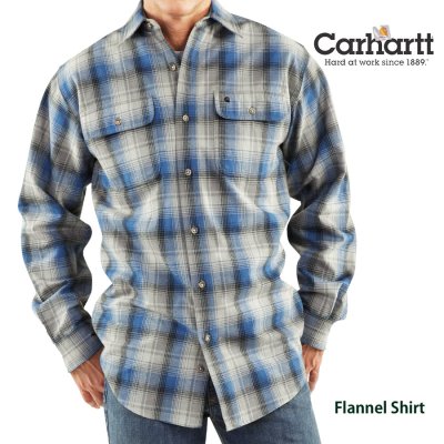 画像1: カーハート ヘビーウエイト フランネル シャツ  ブルー・ブラック・グレー  L（身幅63cm）/Carhartt Heavyweight Flannel Shirt(Cobalt)