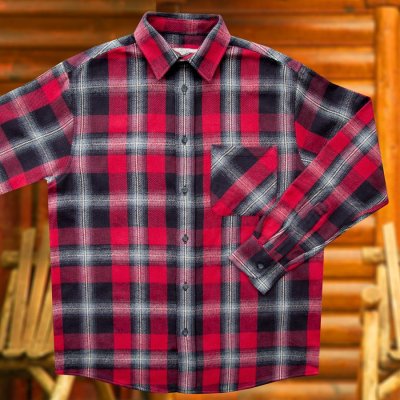 画像2: フランネル シャツ（レッド ブラック ホワイト・長袖）M/Flannel Shirt(Red Black White)