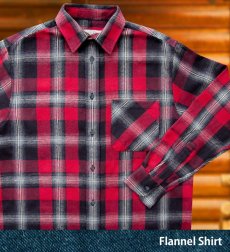 画像2: フランネル シャツ（レッド ブラック ホワイト・長袖）M/Flannel Shirt(Red Black White) (2)