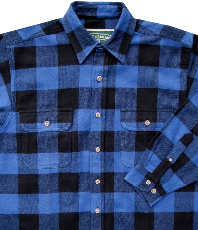 画像2: フランネル シャツ（ブルー・ブラック 長袖）M（身幅60cm）/Field & Stream Heavyweight Flannel Shirt