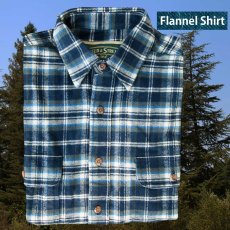 画像1: フランネル シャツ（ブルー・ホワイト・グリーン 長袖）M（身幅60cm）/Field & Stream Heavyweight Flannel Shirt (1)