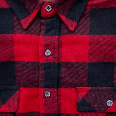 画像2: フランネル シャツ（レッド・ブラック 長袖）M（身幅58cm）L（身幅63cm）XL（身幅67cm）/Flannel Shirt(Rob Roy Red Plaid)