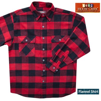 画像1: フランネル シャツ（レッド・ブラック 長袖）M（身幅58cm）L（身幅63cm）XL（身幅67cm）/Flannel Shirt(Rob Roy Red Plaid)