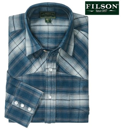 画像1: フィルソン フランネル ウエスタンシャツ（ブルーマルチ・長袖 ）/Filson Flannel Western Shirt(Blue Multi)