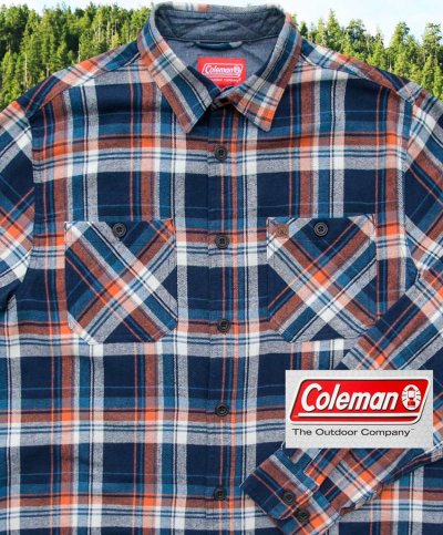 画像2: コールマン ブラッシュト フランネル シャツ（ネイビー・オレンジ/長袖）M/Coleman Brushed Flannel Shirt(Navy/Orange) 