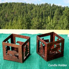 画像1: ツリー キャンドルホルダー/Tree Candle Holder(Rust) (1)