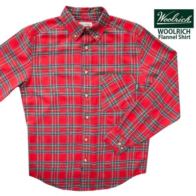 画像1: ウールリッチ フランネル シャツ レッド（長袖）/Woolrich Long Sleeve Flannel Shirt(Red)