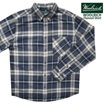 画像1: ウールリッチ フランネル シャツ ブルー（長袖）/Woolrich Long Sleeve Flannel Shirt(Blue)