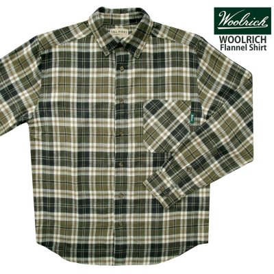 画像1: ウールリッチ フランネル シャツ グリーン（長袖）/Woolrich Long Sleeve Flannel Shirt(Green)