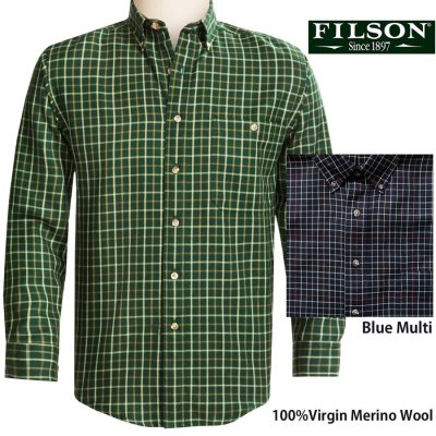 画像1: フィルソン メリノウール シャツ・長袖（ブルーマルチ）L（身幅63cm）/Filson Merino Wool  Shirt(Blue Multi)