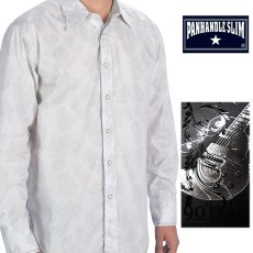 画像1: パンハンドルスリム リバースプリント ウエスタンシャツ ホワイト（長袖）/Panhandle Slim Long Sleeve Western Shirt (1)