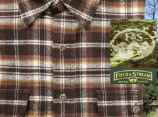 画像2: フランネル シャツ（ブルー・ホワイト・グリーン 長袖）M（身幅60cm）/Field & Stream Heavyweight Flannel Shirt (2)