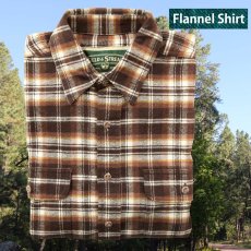 画像1: フランネル シャツ（ブラウン・アイボリー 長袖）M（身幅60cm）/Field & Stream Heavyweight Flannel Shirt (1)