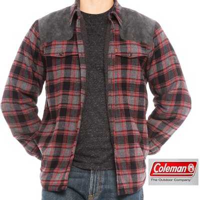 画像1: コールマン ポケットつき シャツジャケット（グレー・ブラック・レッド/長袖）M/Coleman Shirt Jacket