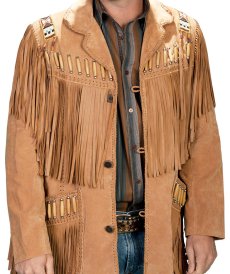画像2: スカリー レザーフリンジ ウエスタン ジャケット（ブラウン）/Scully Western Leather Fringe Jacket (2)