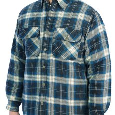 画像4: キルトラインド フランネル シャツジャケット（ブルー・タン/長袖）M/Shirt Jacket(Blue/Tan) (4)