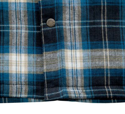 画像2: キルトラインド フランネル シャツジャケット（ブルー・タン/長袖）M/Shirt Jacket(Blue/Tan)