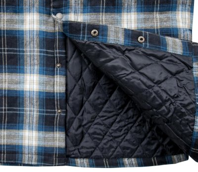画像1: キルトラインド フランネル シャツジャケット（ブルー・タン/長袖）M/Shirt Jacket(Blue/Tan)