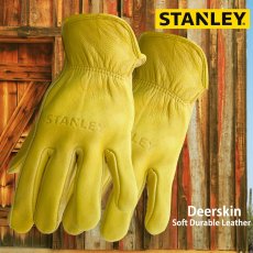 画像1: スタンレー ディアスキン グローブ パインイエロー（裏地なし）M/Stanley Genuine Deerskin Work Gloves(Pine Yellow) (1)
