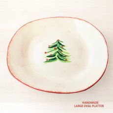 画像1: ハンドメイド ツリー パーティー プレート（大皿）/Hand Made Tree Large Oval Platter  (1)