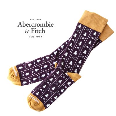 画像1: アバクロンビー＆フィッチ ソックス（バーガンディー）/Abercrombie&Fitch Socks(Burgundy)