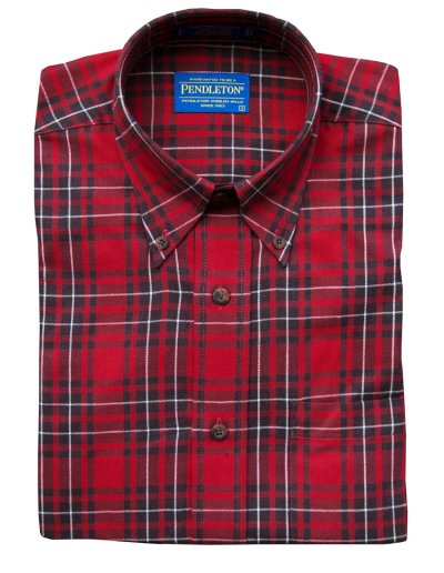 画像1: ペンドルトン コットン・ウール カンタベリー クロス ボタンダウンシャツ（長袖 レッド・ブラウン）/Pendleton Canterbury Cloth Button-Down Shirt(Red/Brown Plaid)