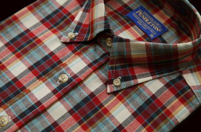 画像2: ペンドルトン サーペンドルトン ウールシャツ（タン・ネイビー・バーガンディー）ラージサイズ  XL（身幅約66cm）/Pendleton Sir Pendleton Wool Shirt