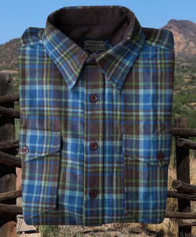 画像1: ペンドルトン ウール シャツ・ガイドシャツ（ブルー・ブラウン・グリーンプラッド）M/Pendleton Guide Shirt (Blue Brown Green Plaid)