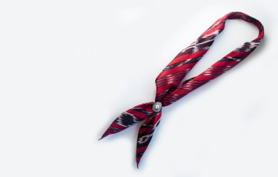 画像3: アメリカンカウボーイタイ ウエスタン ネックスカーフ（レッド・ブラック・ホワイト）/Cowboy Tie/Western Neck Scarf(Red/Black/White)