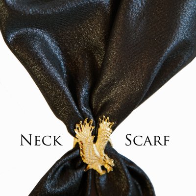 画像1: アメリカンカウボーイタイ ウエスタン ネックスカーフ（シャイニー ブラック）/Cowboy Tie/Western Neck Scarf(Black) 