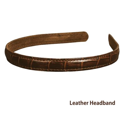 画像1: カチューシャ ヘッドバンド レザー製（ブラウン）/Leather Headband(Brown)