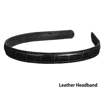 画像1: カチューシャ ヘッドバンド レザー製（ブラック）/Leather Headband(Black)