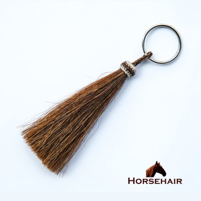 画像1: 馬の毛 ホースヘアー タッセル キーホルダー（ブラウン）/Horse Hair Tassel Keychain