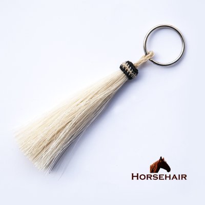 画像1: 馬の毛 ホースヘアー タッセル キーホルダー（ナチュラル）/Horse Hair Tassel Keychain