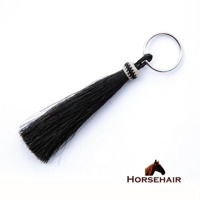 画像1: 馬の毛 ホースヘアー タッセル キーホルダー（ブラック）/Horse Hair Tassel Keychain