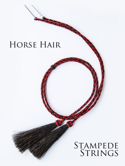 画像1: ホースヘアー 馬毛 スタンピード ストリングス レッド・ブラック（ハット用あごひも）/Horse Hair Stampede Strings