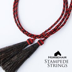 画像1: ホースヘアー 馬毛 スタンピード ストリングス レッド・ブラック（ハット用あごひも）/Horse Hair Stampede Strings (1)