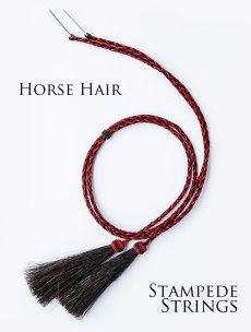画像2: ホースヘアー 馬毛 スタンピード ストリングス レッド・ブラック（ハット用あごひも）/Horse Hair Stampede Strings (2)