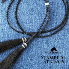 画像1: ハット用 あご紐  馬の毛 ホースヘアー スタンピード ストリングス ブラック/Horse Hair Stampede Strings(Black) (1)