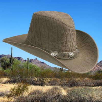 画像1: レザー製 アメリカン コンチョ ハット（マッシュルーム）/UPF50+ Leather American Concho Hat(Mushroom)