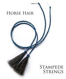 画像2: ホースヘアー 馬毛 スタンピード ストリングス ブルー（ハット用あごひも）/Horse Hair Stampede Strings (2)