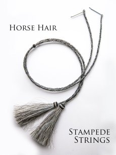 画像2: ホースヘアー 馬毛 スタンピード ストリングス グレー（ハット用あごひも）/Horse Hair Stampede Strings (2)
