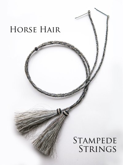 画像1: ホースヘアー 馬毛 スタンピード ストリングス グレー(ハット用あごひも)/Horse Hair Stampede Strings