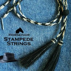 画像1: ハット用 あご紐 ホースヘアー 馬毛 スタンピード ストリングス ブラック・ナチュラル/Horse Hair Stampede Strings (1)