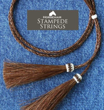 画像1: アメリカン ウエスタン ホースヘアー 馬毛 スタンピード ストリングス ブラウン（ハット用あごひも）/Horse Hair Stampede Strings