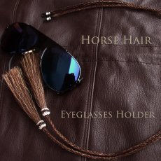 画像3: メガネ用 サングラス用 ストラップ ホルダー 馬の毛 ホースヘアー タッセル付（ブラウン）/Eyeglass Holder w/Tassels Horse Hair(Brown) (3)