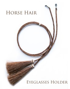 画像2: メガネ用 サングラス用 ストラップ ホルダー 馬の毛 ホースヘアー タッセル付（ブラウン）/Eyeglass Holder w/Tassels Horse Hair(Brown) (2)