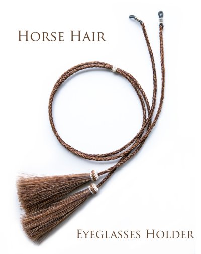 画像3: メガネ用 サングラス用 ストラップ ホルダー 馬の毛 ホースヘアー タッセル付（ブラウン）/Eyeglass Holder w/Tassels Horse Hair(Brown)