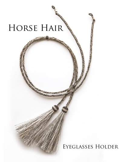 画像2: メガネ用 サングラス用 ストラップ ホルダー 馬の毛 ホースヘアー タッセル付（グレー）/Eyeglass Holder w/Tassels Horse Hair(Grey)